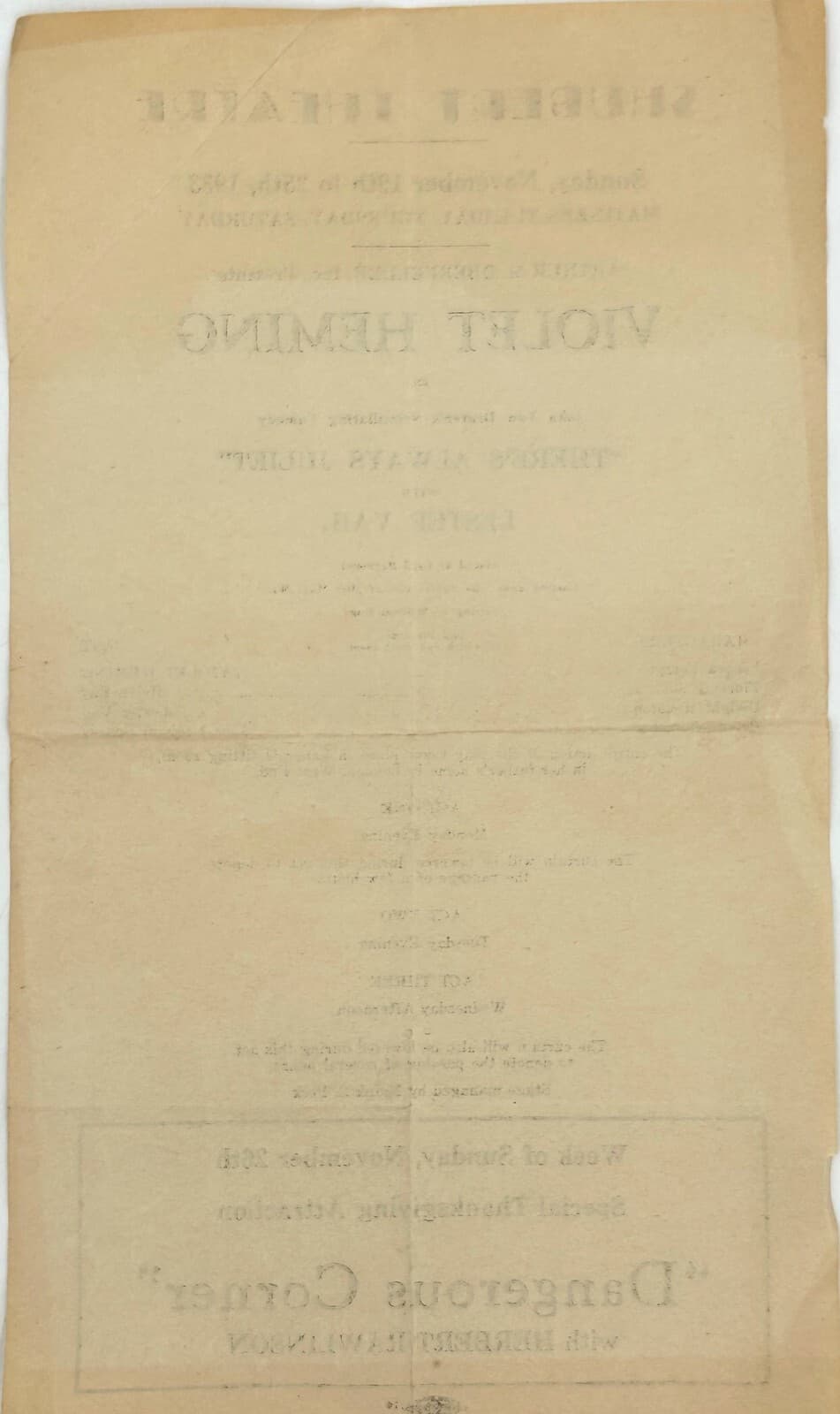 Vintage Original 1933 SHUBERT THEATRE Playbill/Synopsis - Kansas City, MO 2