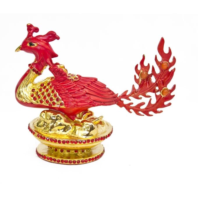 Feng Shui Bejeweled Metal Phoenix for Love