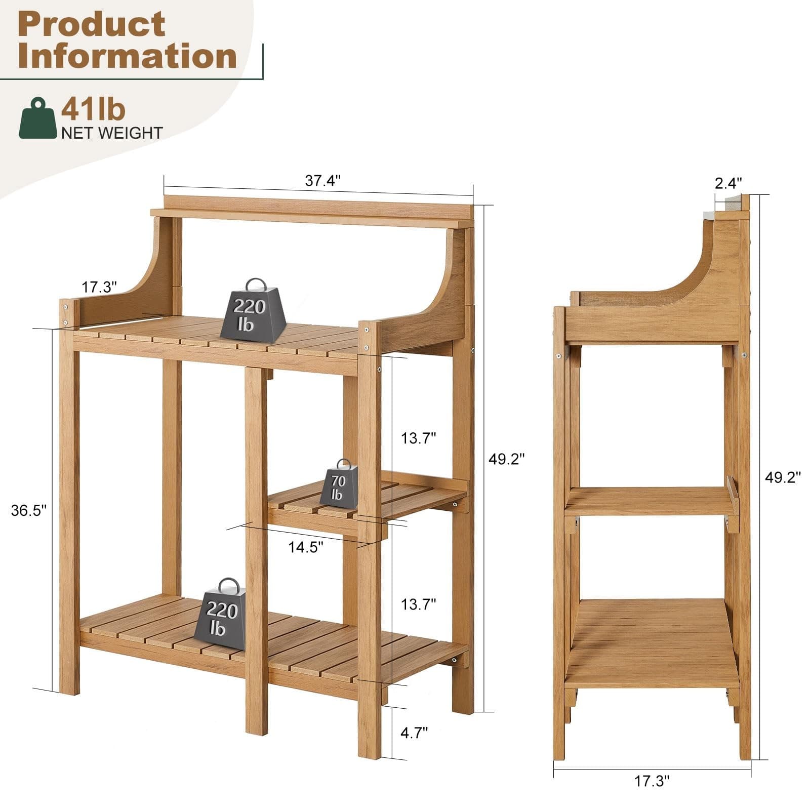 Potting Bench Table, Potting Bench, Potting Benches for Outside, All Weather 2