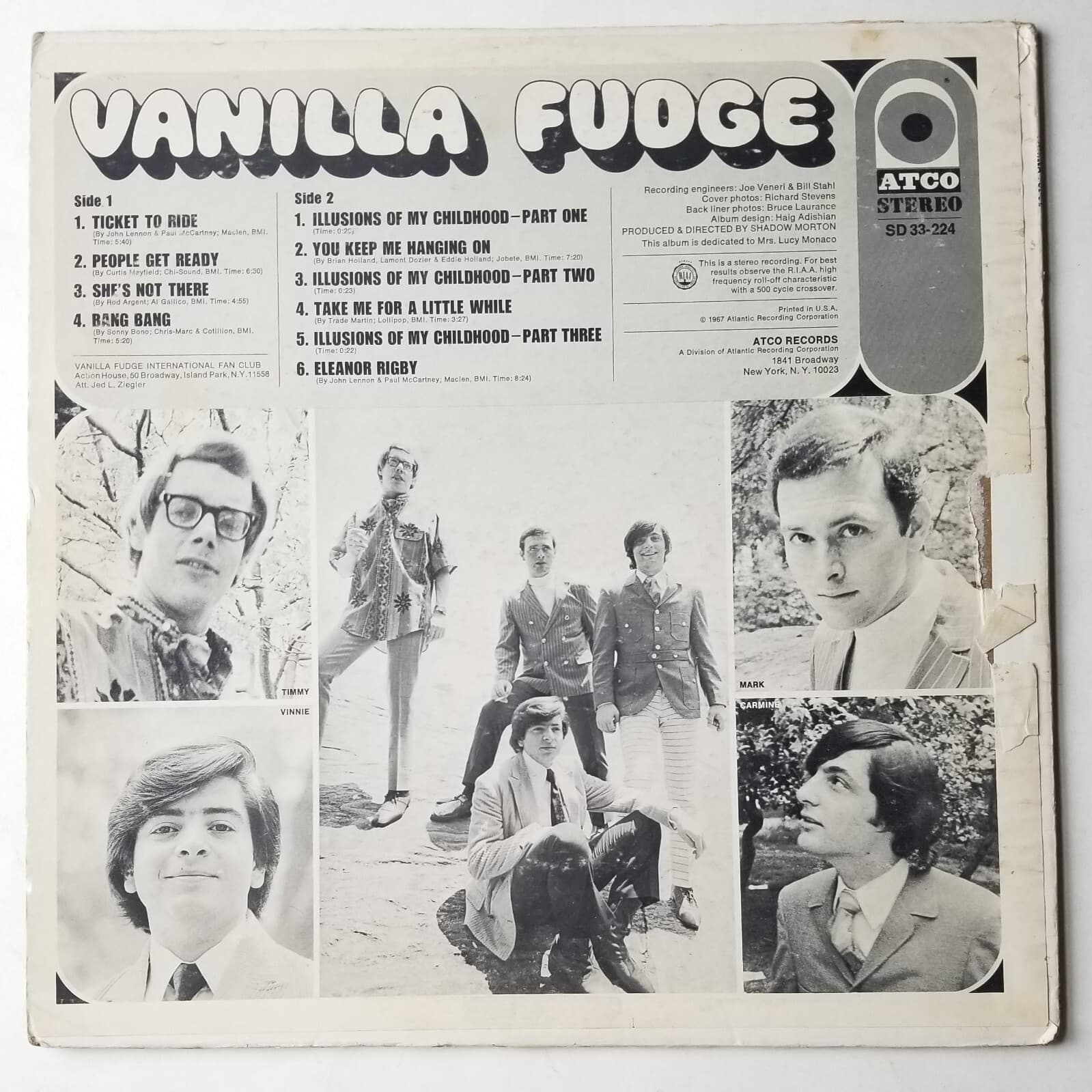 Vanilla Fudge REAL SIGNED Self-Titled Vinyl Record COA Autographed Bogart +3 3