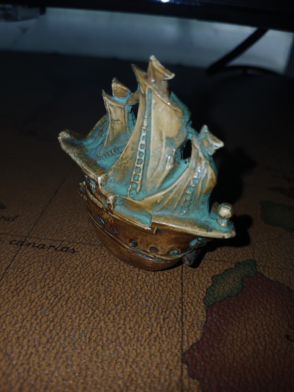 Sewing Vintage Figural Celluloid Tape Measure Sailing Boat Ship Pirate Schooner 2