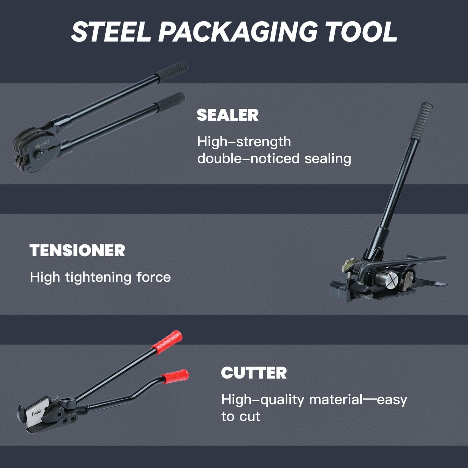 U.S. Solid 3/4" Steel Strapping Kit Tool Pallet Packaging Banding Kit 2