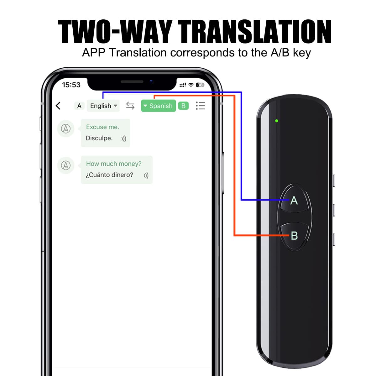 2024 Portable Smart Translator 137 languages Two-Way Real Time Voice Translation 3