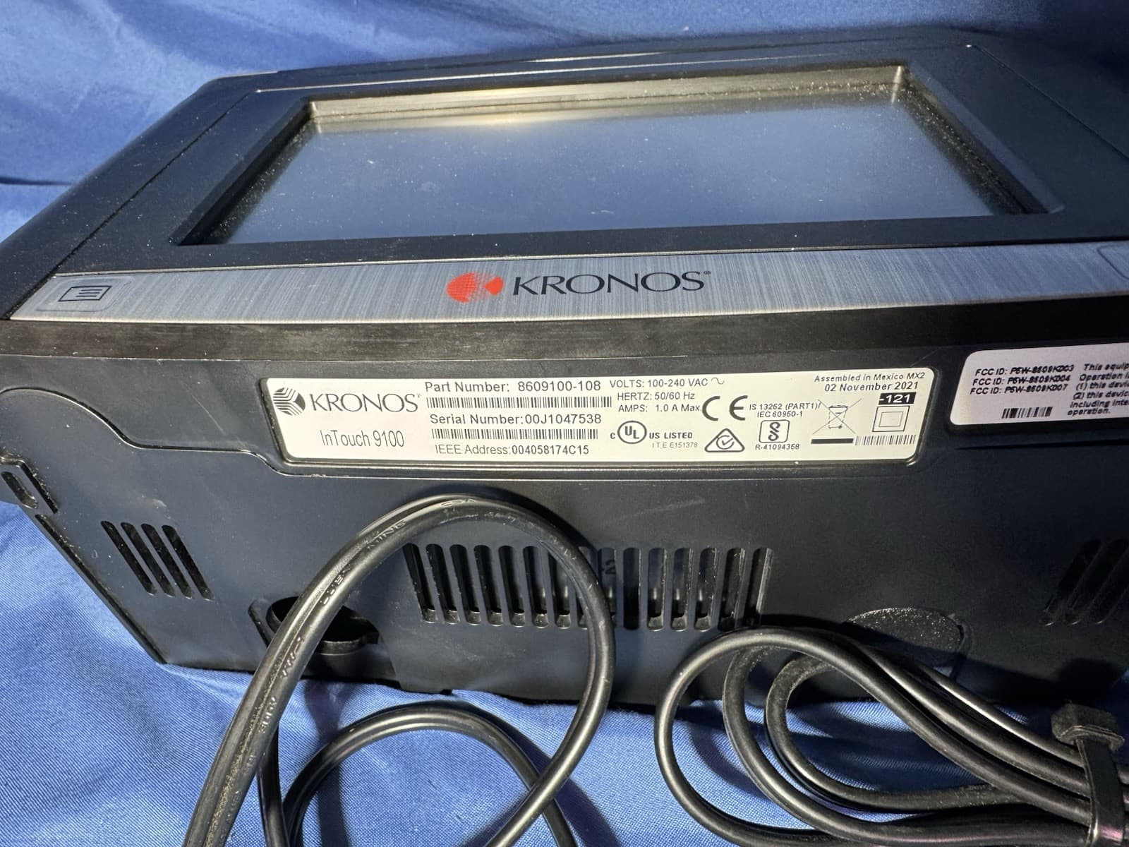 KRONOS INTOUCH 9100 H4 STANDARD,B/C TIME CLOCK 8609100-108 With Biometric 2