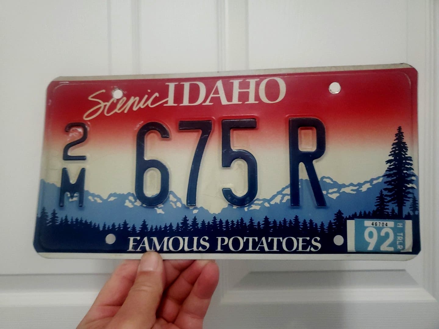 Scenic Idaho Famous Potatoes Trailer License Plate 1992 Expired 2M 675 R