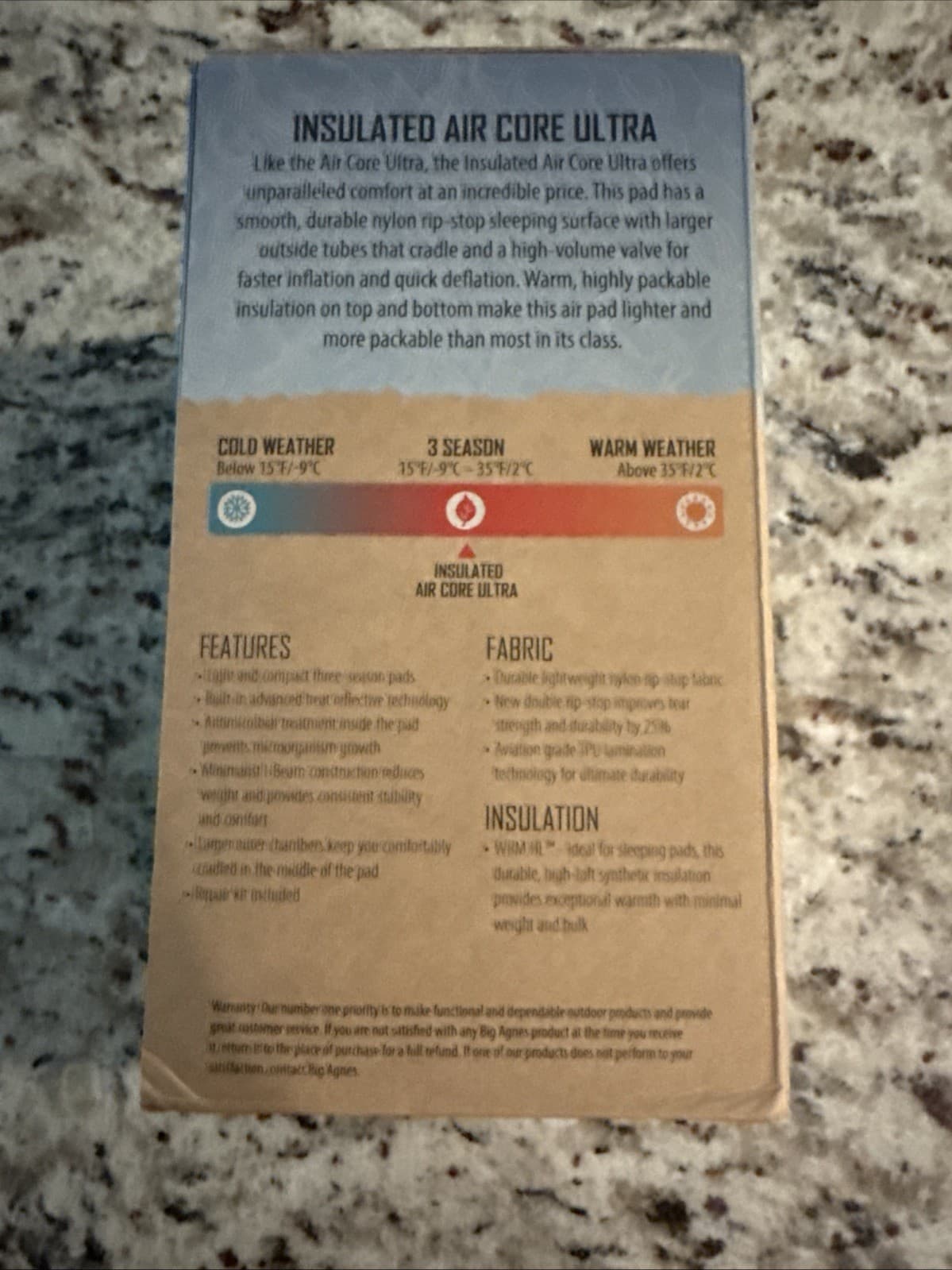 Big Agnes Air Core Ultra Sleeping Pad Uninsulated 72x20 Regular 6