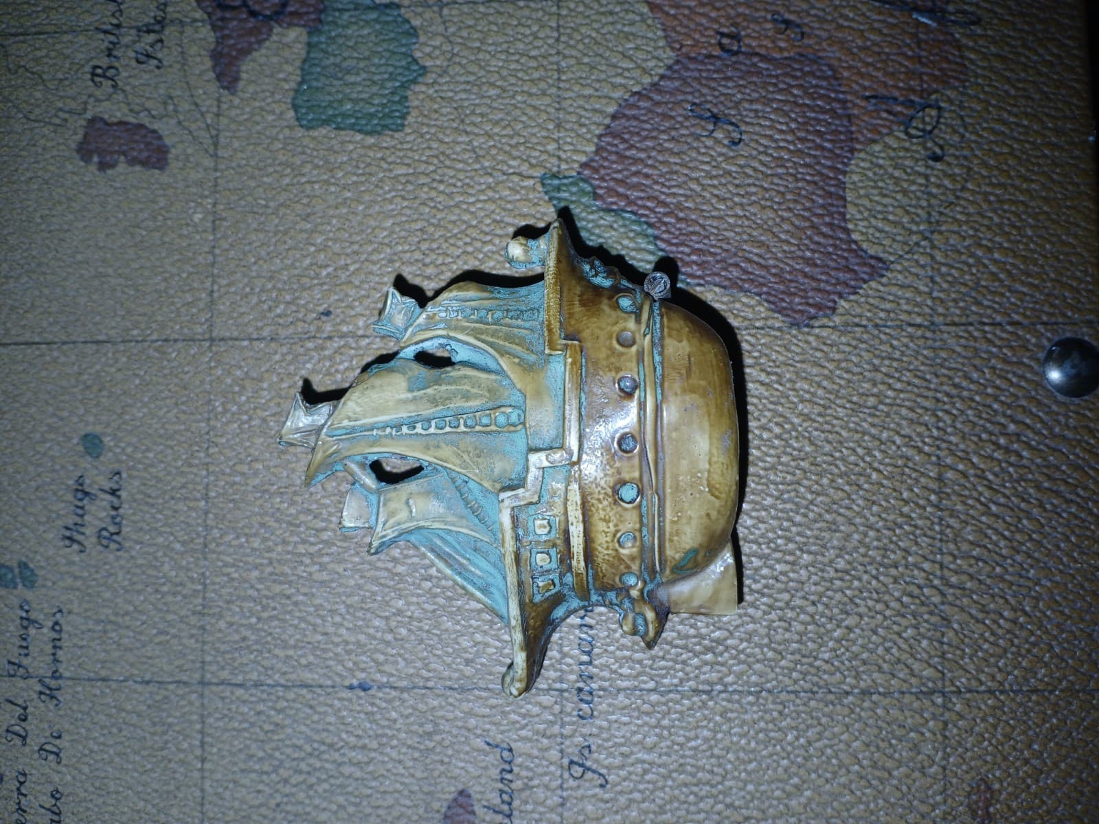 Sewing Vintage Figural Celluloid Tape Measure Sailing Boat Ship Pirate Schooner 6