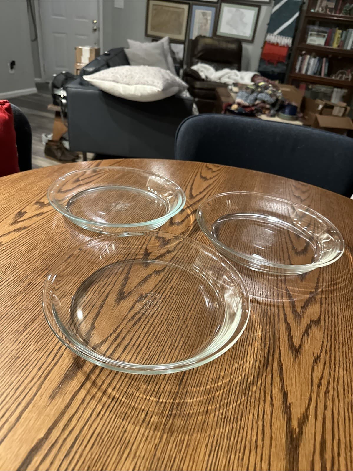 Pyrex Glass Pie Plate 209 Baking Dish Pan 9 inch Clear Vintage Set Of 3 3
