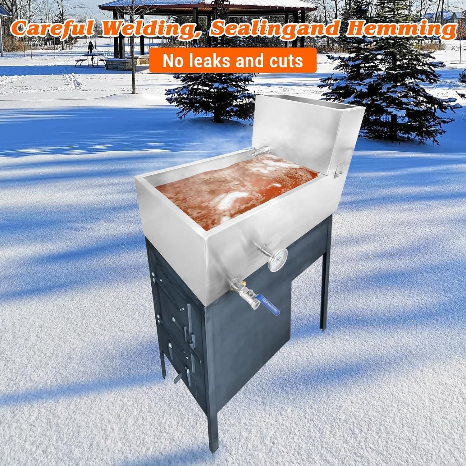 Maple Syrup Evaporator Pan 30x16x19 Inch Stainless Steel Maple Syrup Boiling Pan 6