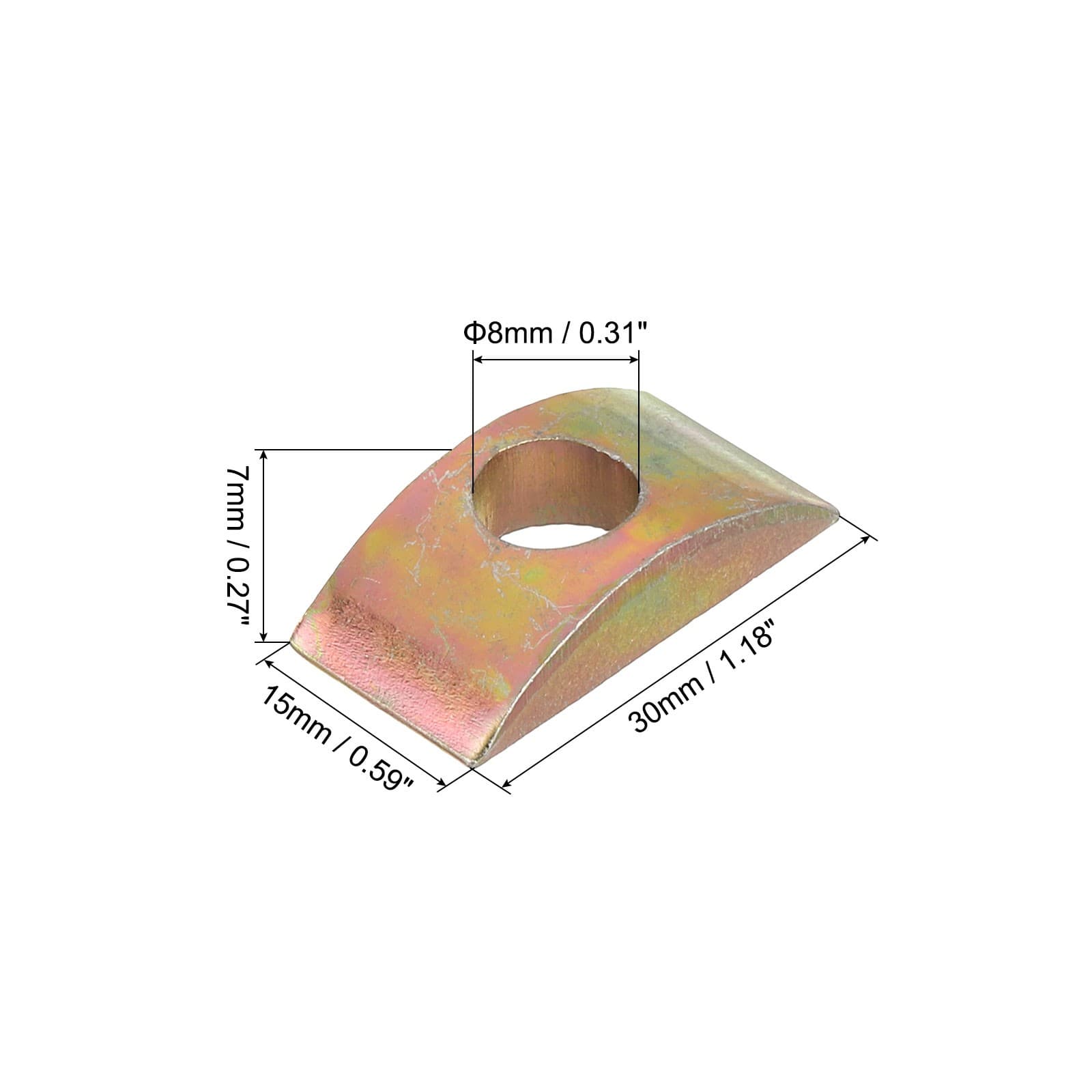 12Pcs M8 Half Moon Nuts Washers Iron Solid Half Moon Nuts Spacer Bronze 2