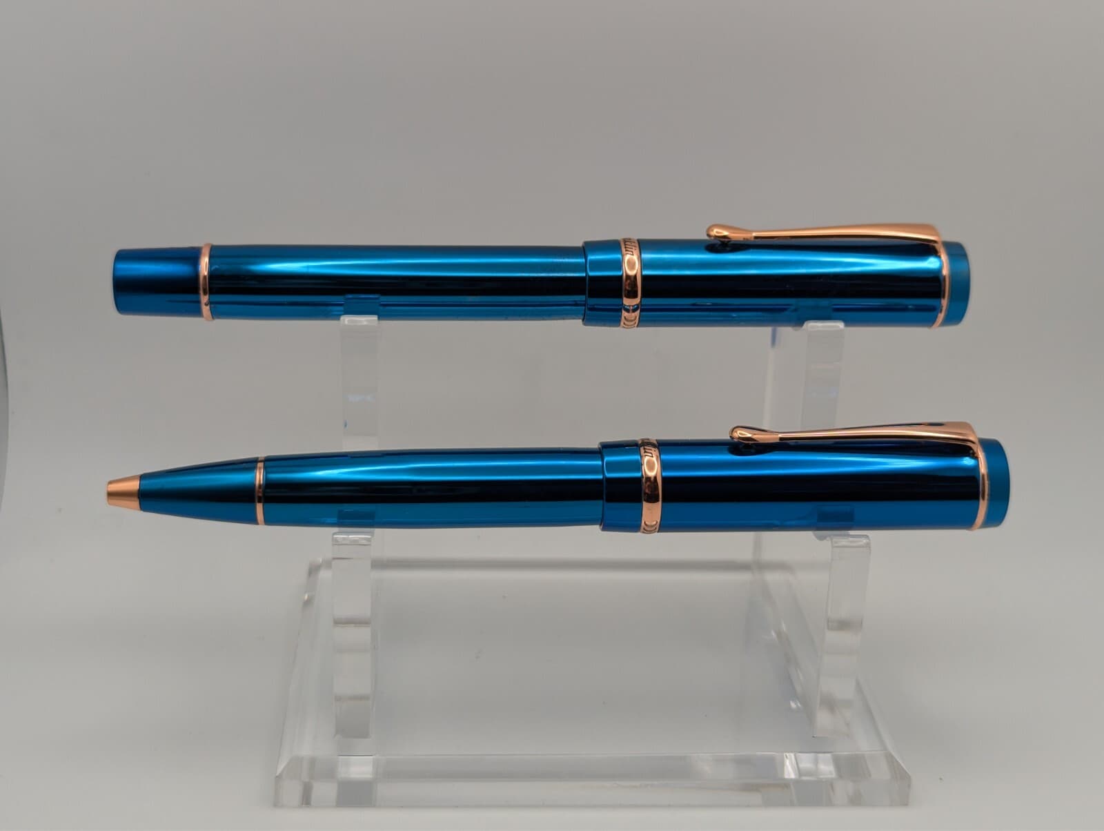 Conklin Duragraph Blue Metal Fountain and Ballpoint Set (Pre-Owned)