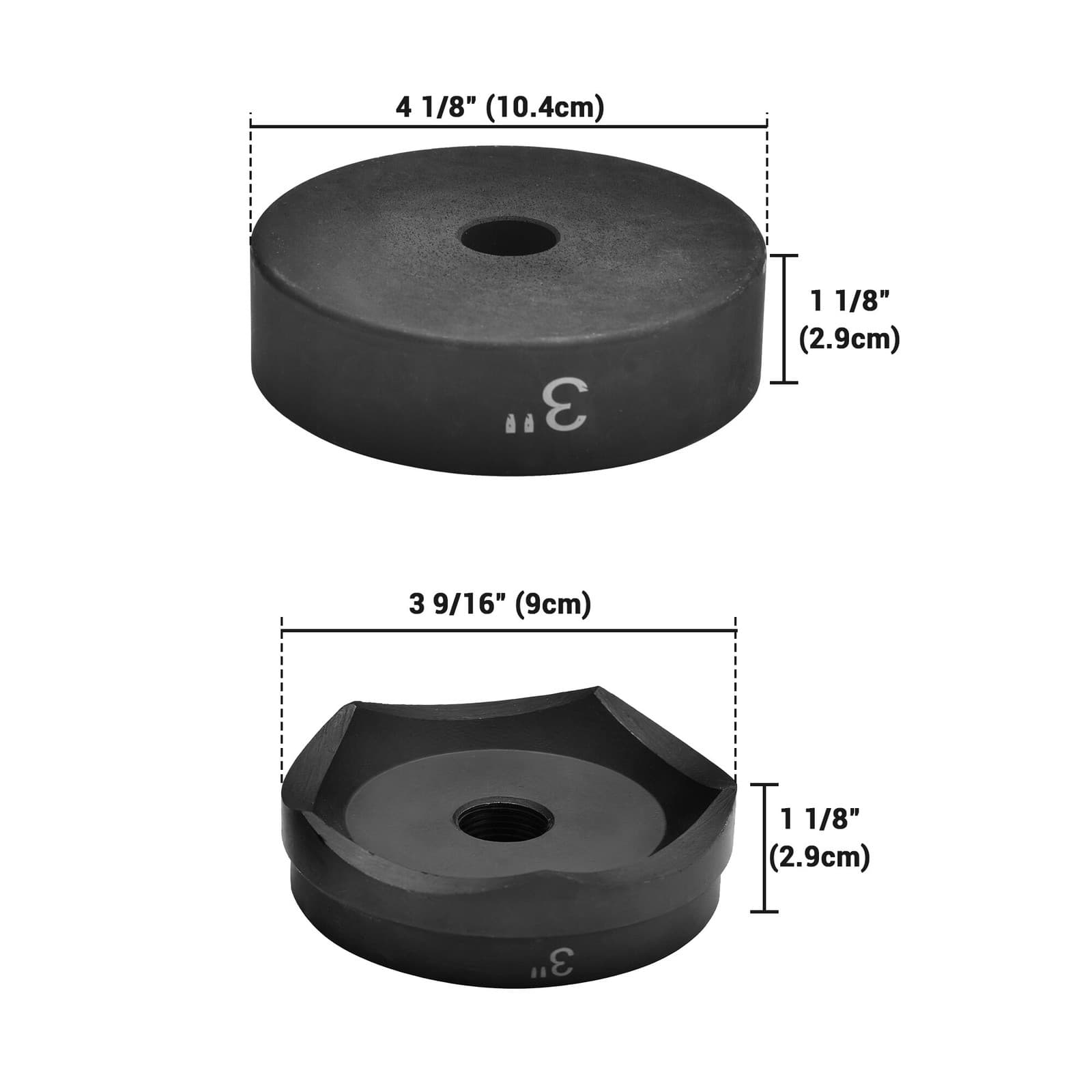Yescom 3" Hydraulic Knockout Punch Die for Hole Punch Driver 3/4"-16UN Thread 2