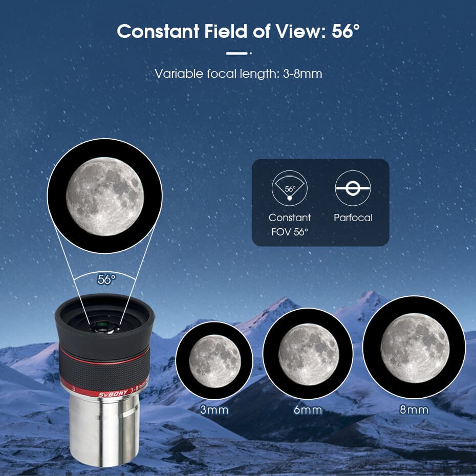SVBONY SV215 1.25inch 3-8mm Planetary Zoom Eyepiece for Planetary Observation 3