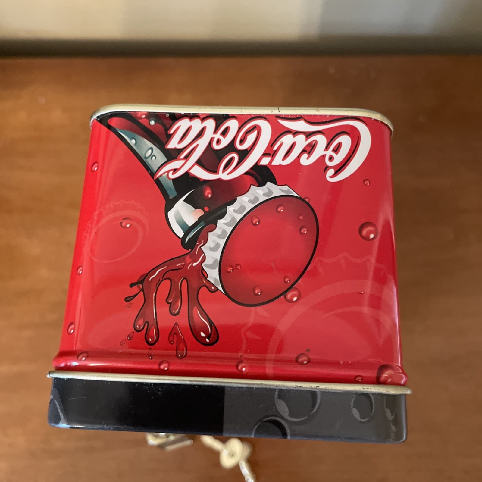 Vtg 2000 Coca-Cola Locker Style Tin Storage Box Collectible Lock & Key 8”x4”x3” 6