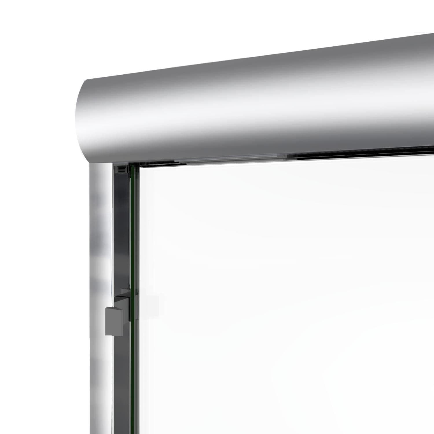 SUNNY 60"W x 57H" Semi-Frameless Sliding Tub Shower Door Tempered Glass, Chrome 4