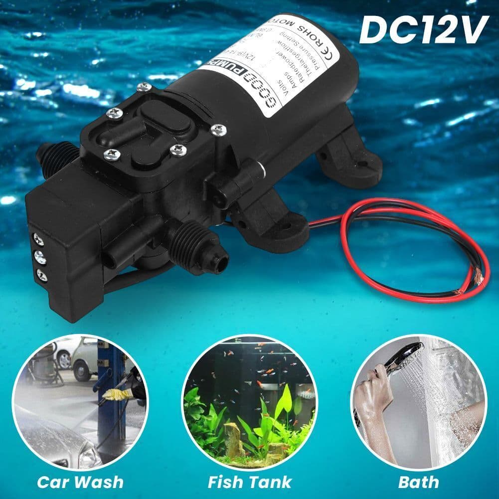 2X 12V Self Priming Sprayer 130PSI Electric Water Pump for RV Camper Marine Boat 4