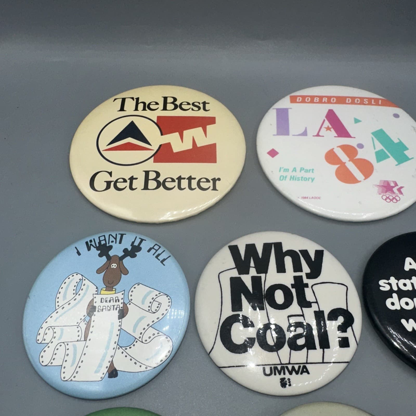 Lot 36 Vintage Pin Pinback Buttons political hallmark Olympic protest 70s 80s 90 2