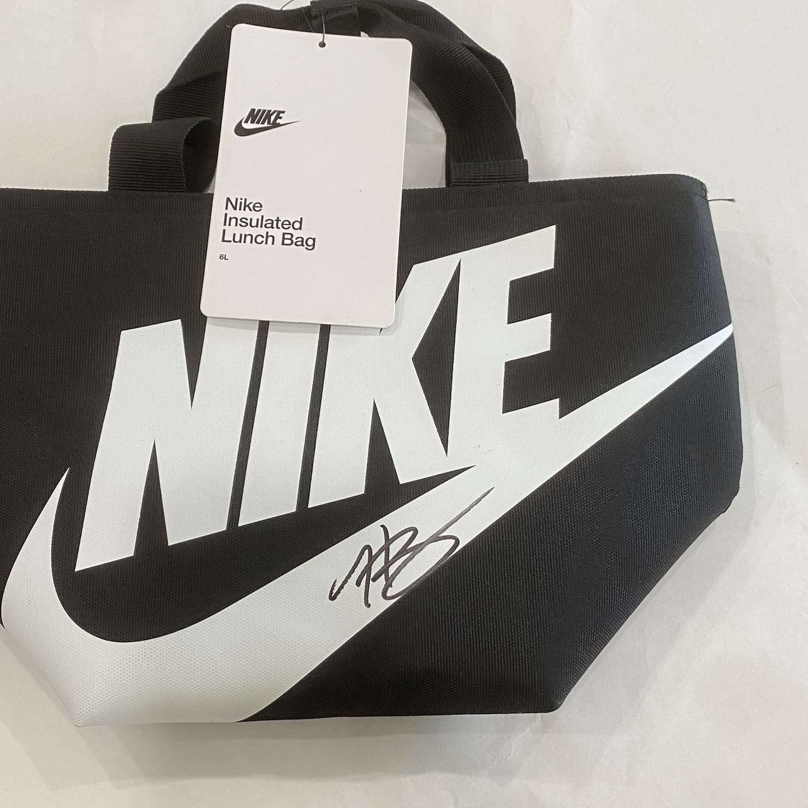 Nike Insulated Lunch Bag Black Zipper New Autographed By Hunter Greene 4