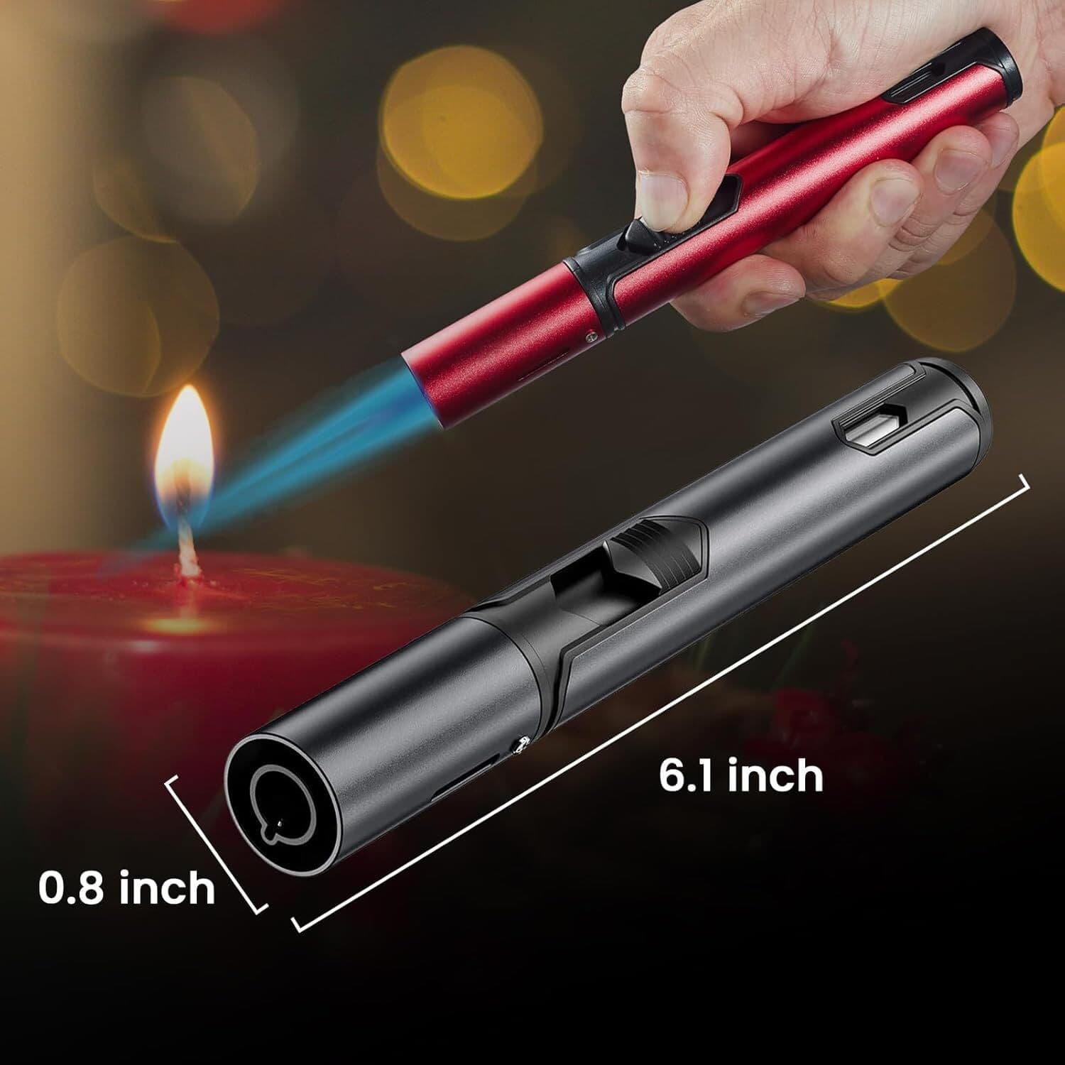 4 Pack Butane Torch Lighters 6-inch Refillable Pen Lighter Jet Flame Lighter 3