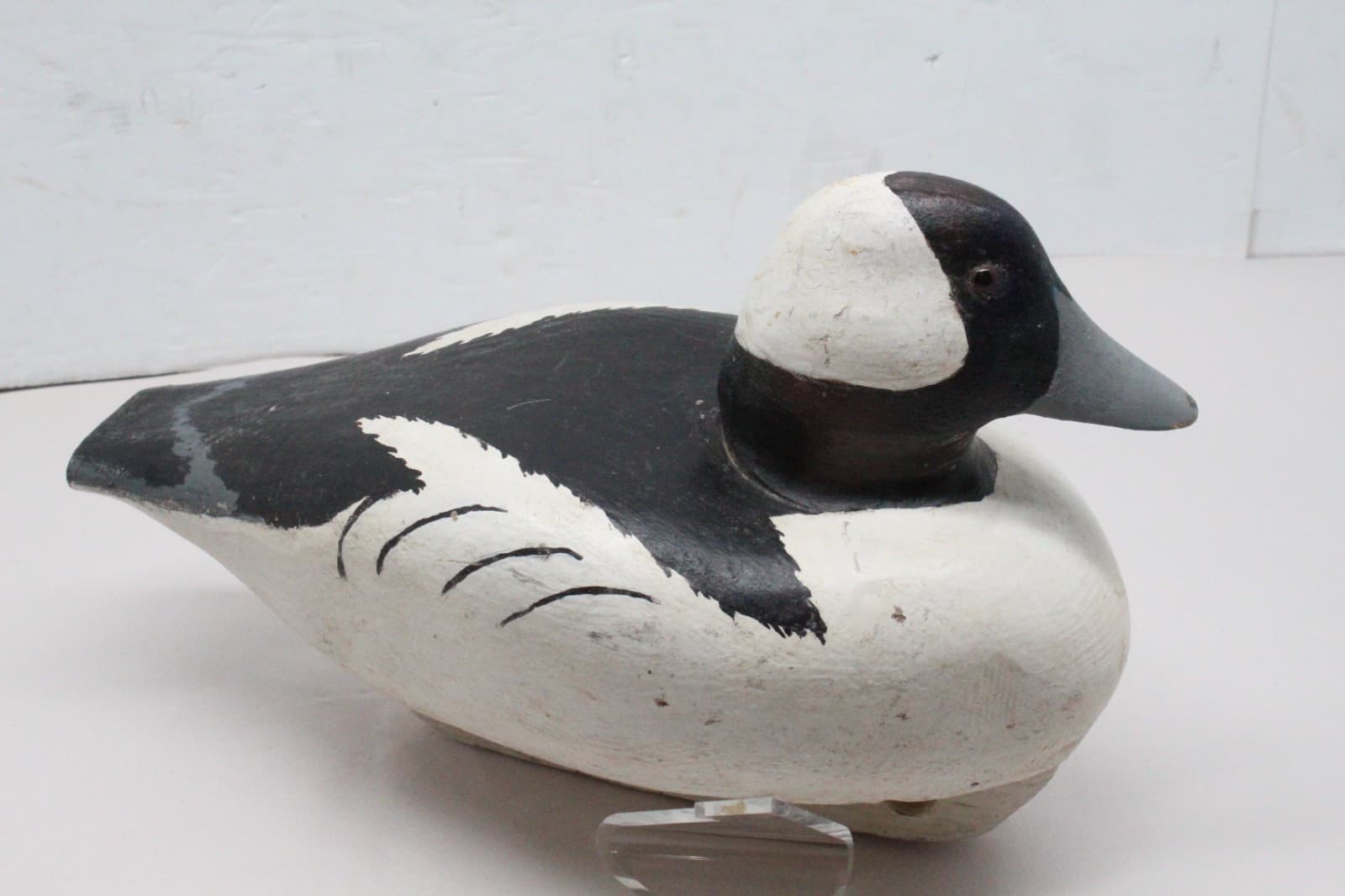 Vintage Bufflehead Wooden Duck Decoy, With Glass Eyes 11"