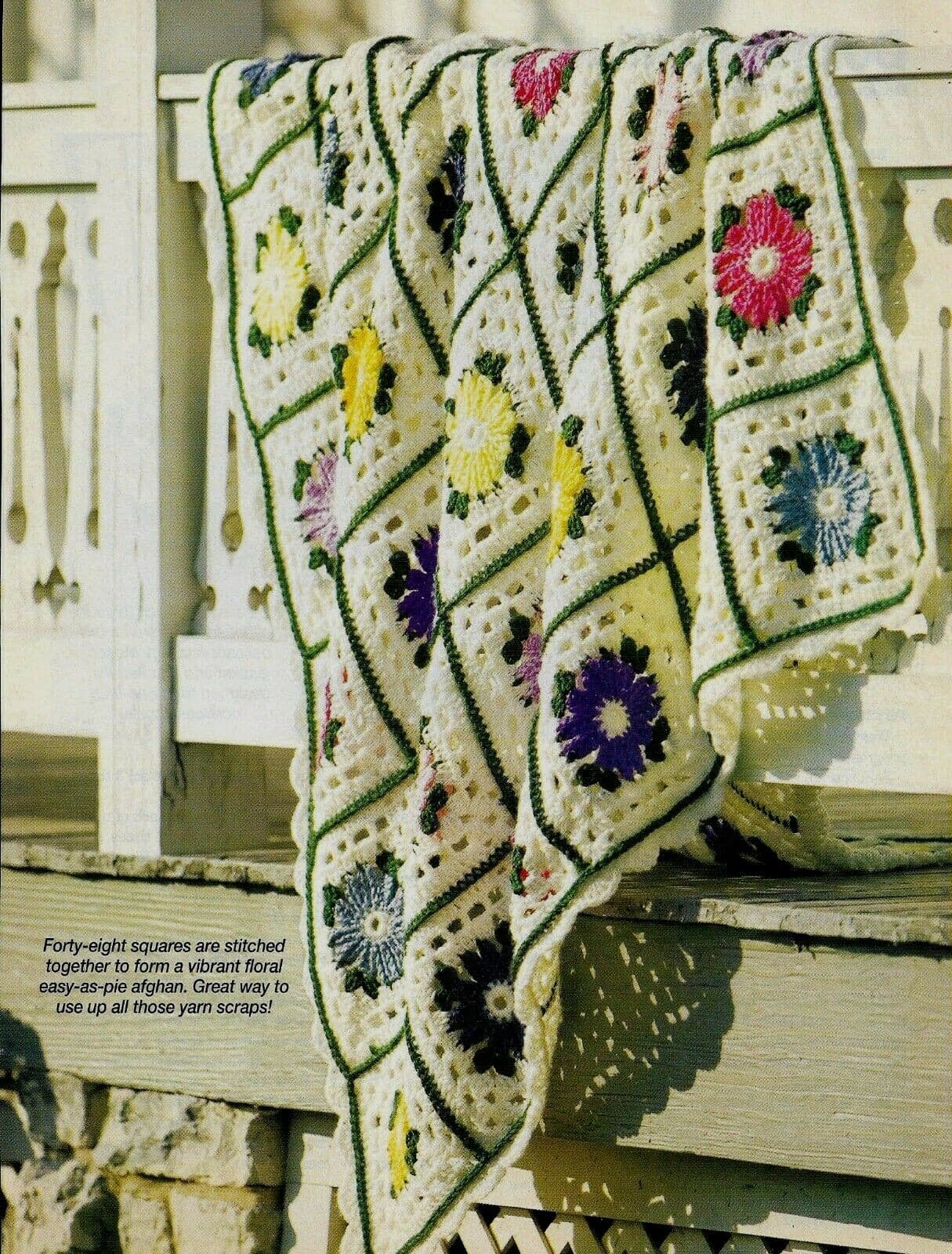 FLOWER BOXES AFGHAN HOME DECOR CROCHET PATTERN INSTRUCTIONS