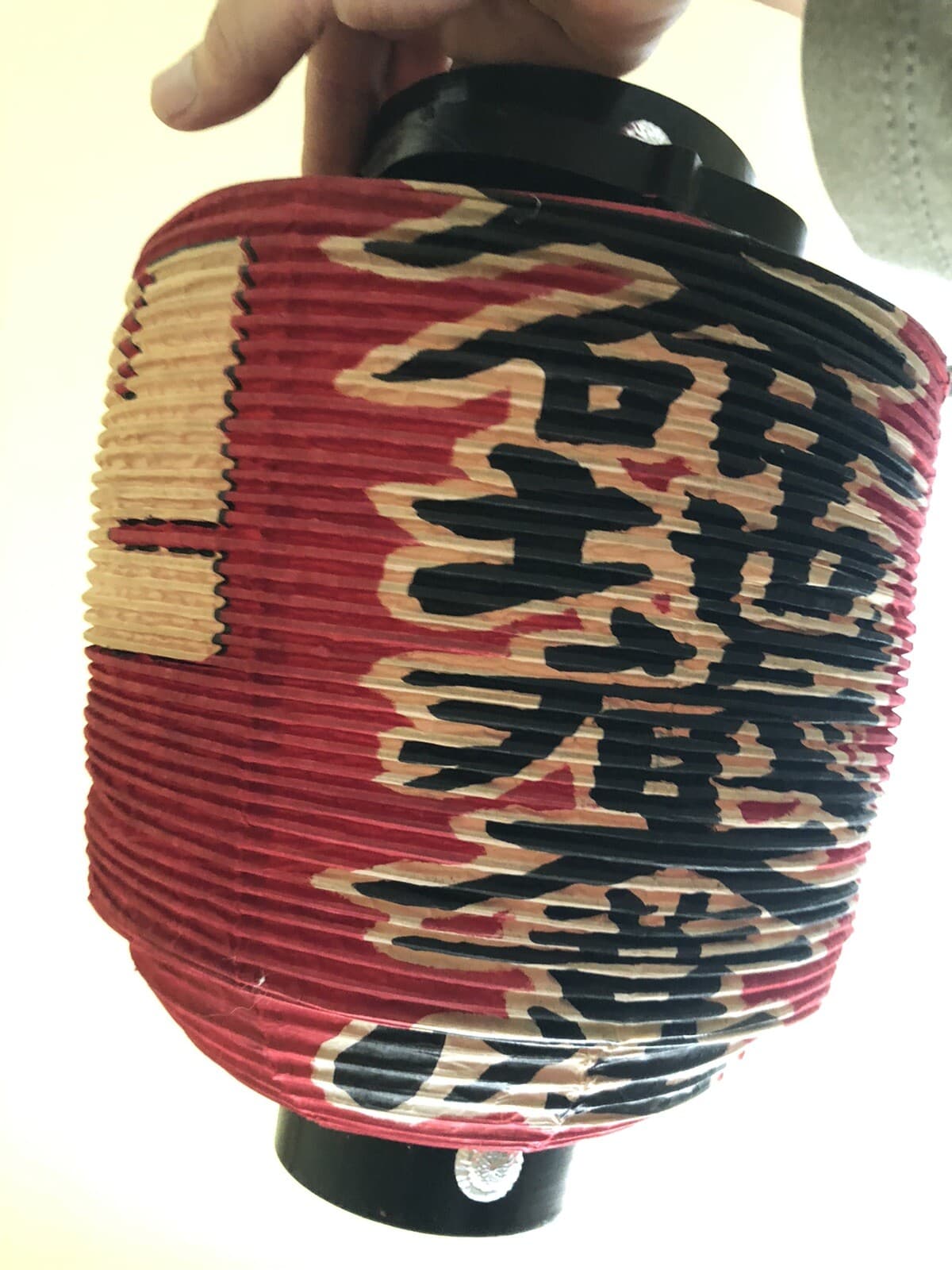 Vintage 2x Japan Chinese Large Red Paper Lanterns