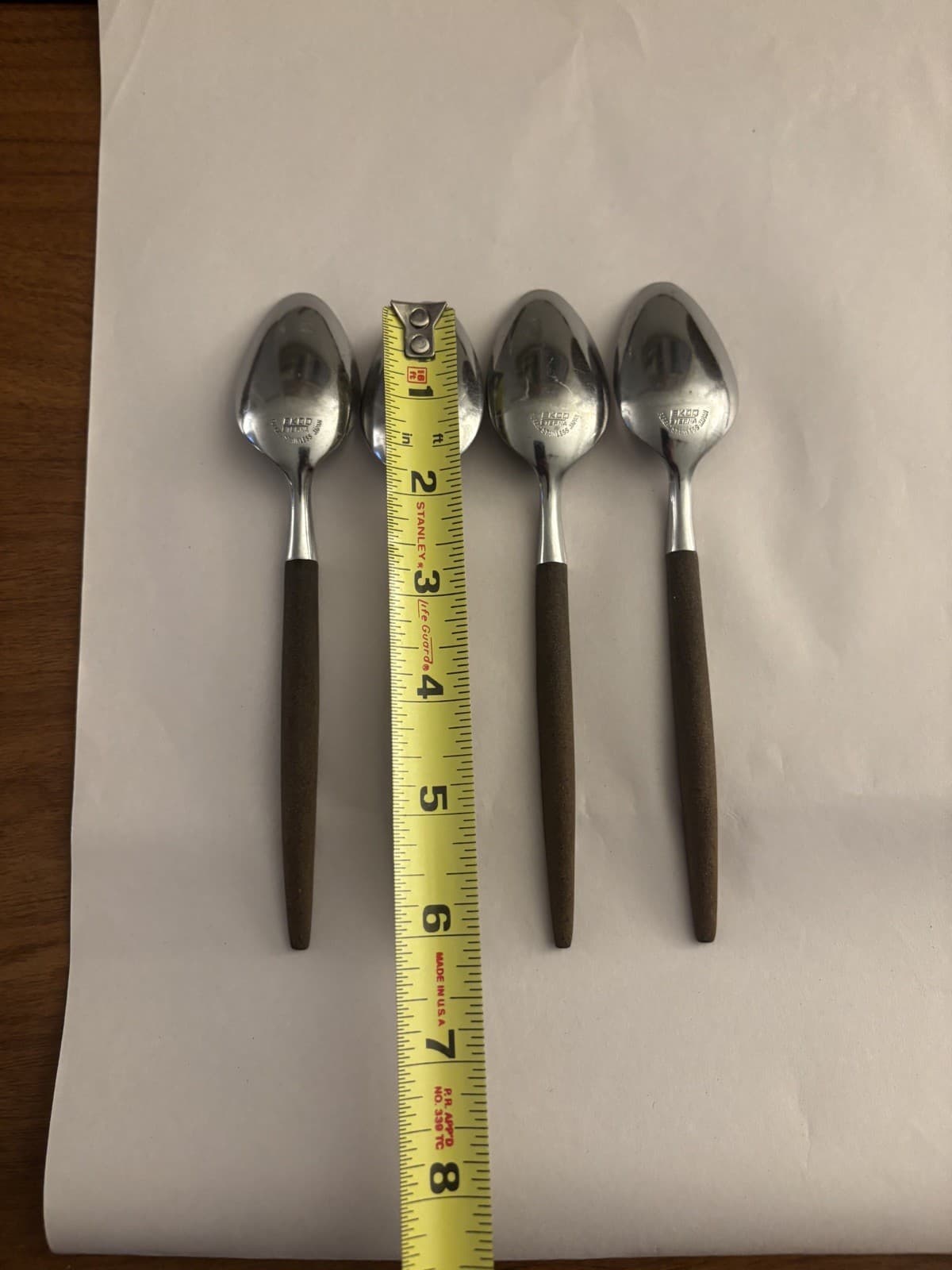 4 Ekco Eterna Canoe Muffin Forged Stainless Japan Teaspoons 3