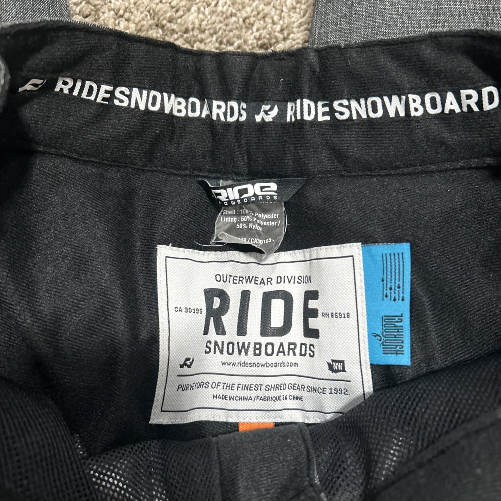 Ride Snow Pants Mens L Gray Snowboard Ski Lined 6
