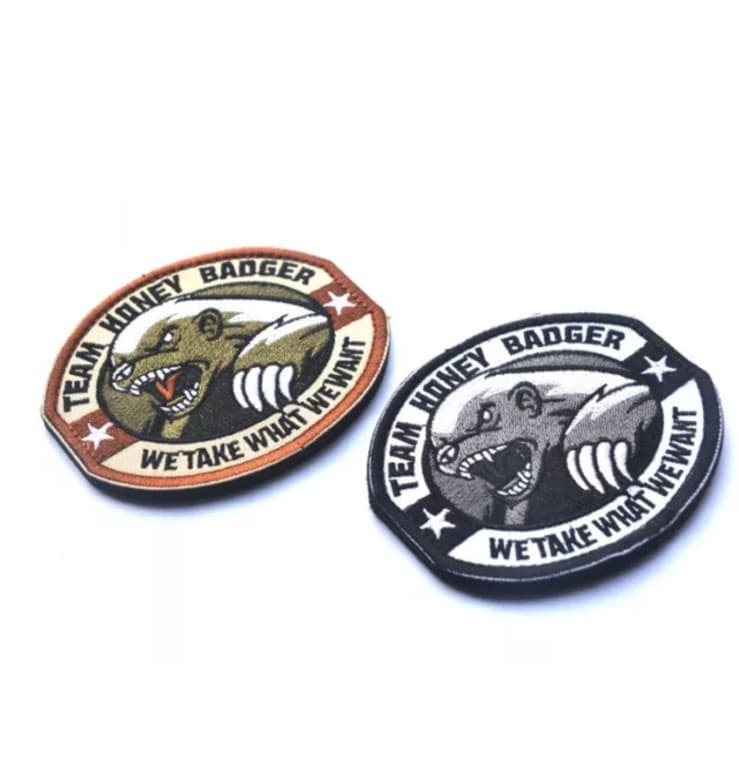 2 PCS TEAM HONEY BADGER MILITARY TACTICAL US ARMY COMBAT SWAT HOOK PATCH 2