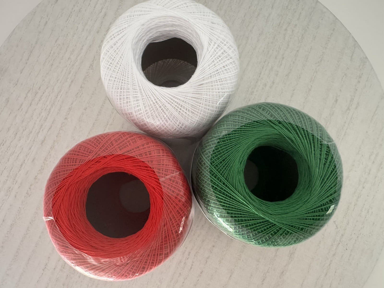 Aunt Lydia's Classic Cotton Crochet Thread Size 10~Lot Of 3~Christmas Colors Set 3