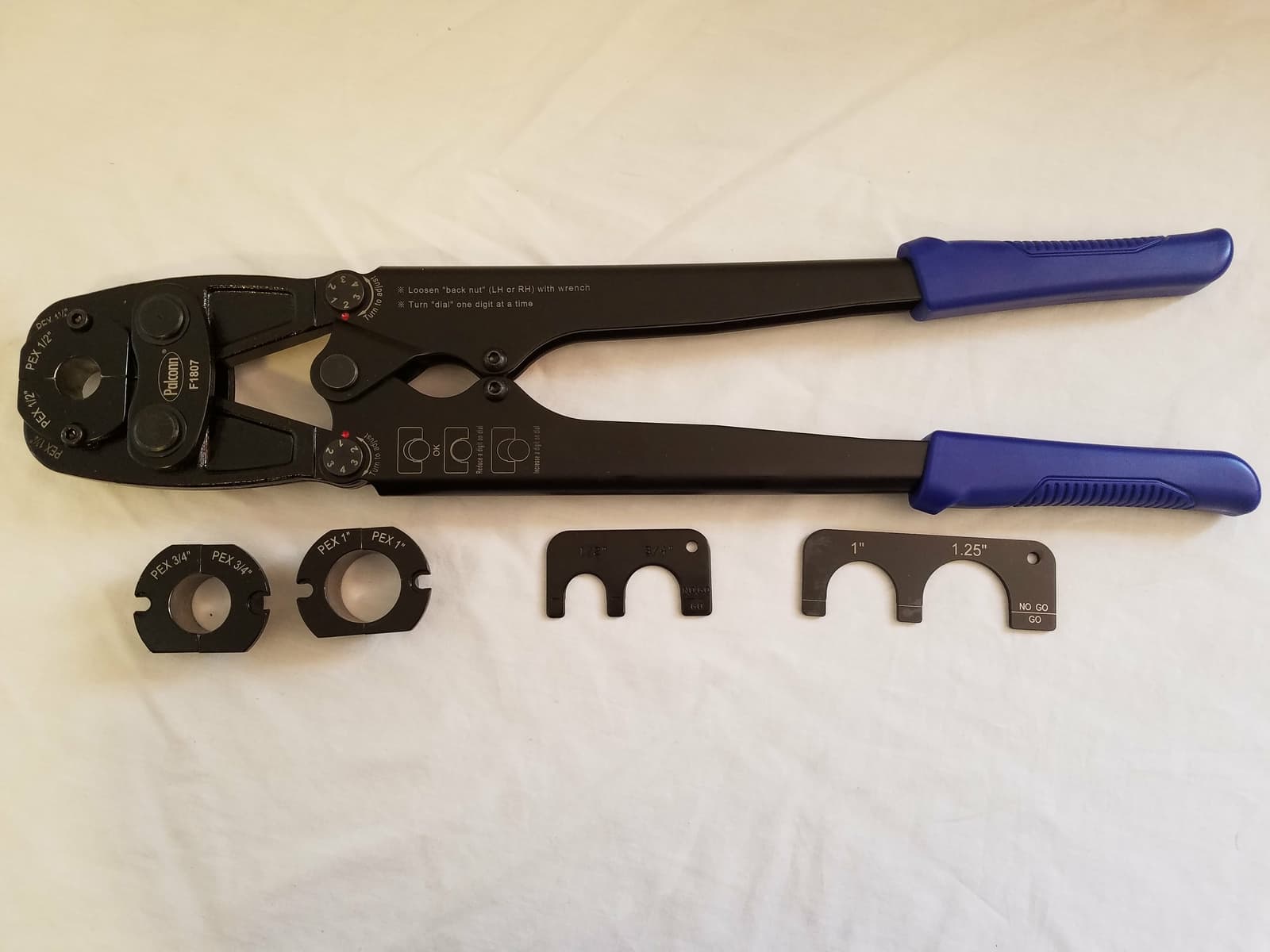 1 1/4" Pex crimp Multi-Tool with 1/2", 3/4", 1" Heads 4