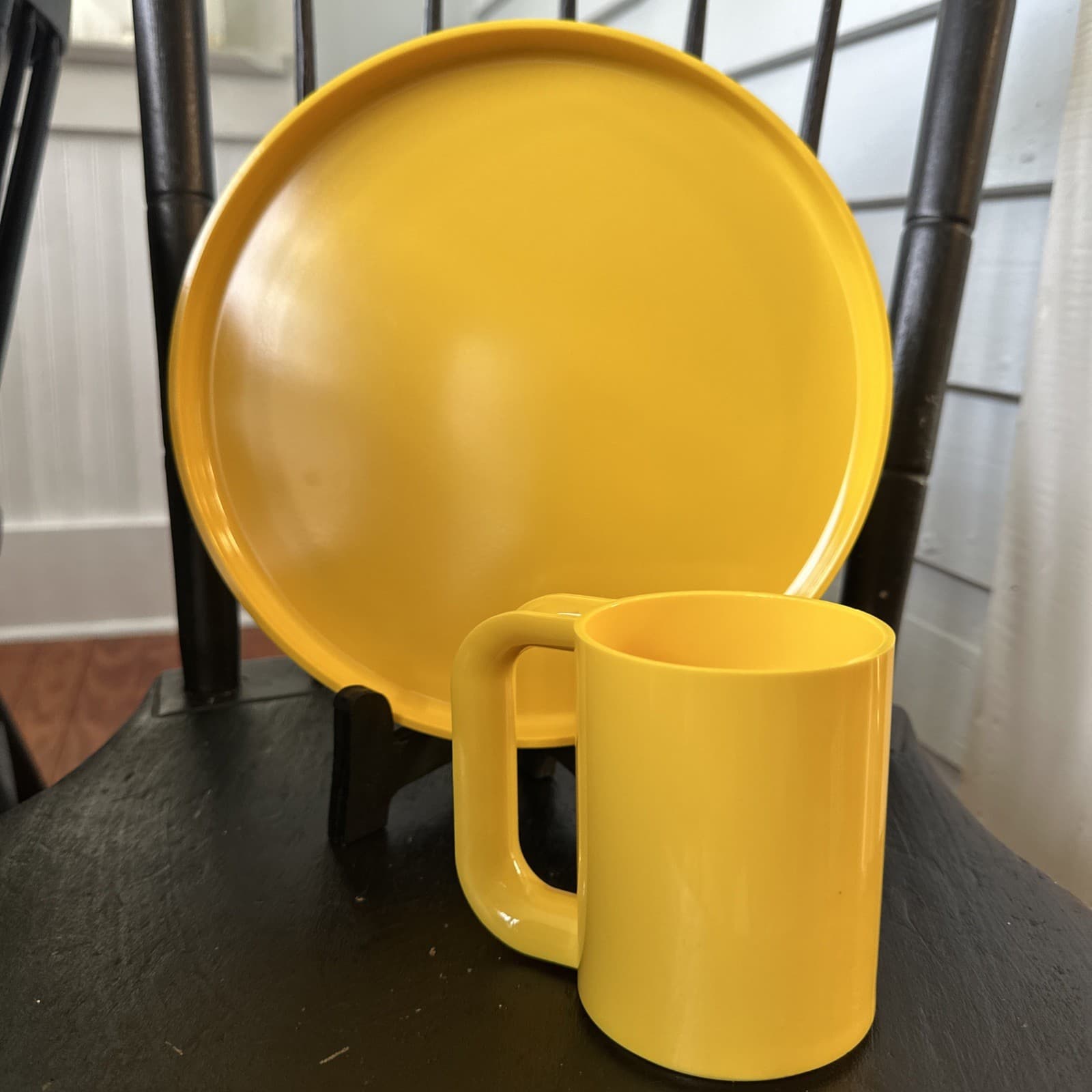 Vintage Heller Massimo Vignelli 8  Piece Rainbow Dining Set MCM Plastic EUC  4