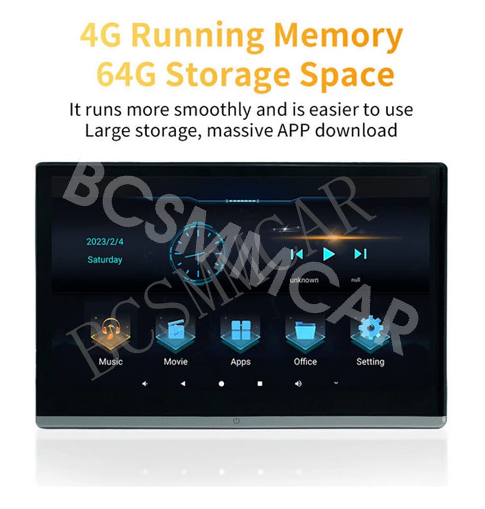 2x Car Headrest Monitor Rear Seat Entertainment TV Video Player IPS Touch Screen 6