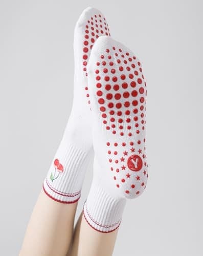 Pilates Grip Socks for Women Yoga Grippy Socks Cute Barre Non Skid Athletic  6