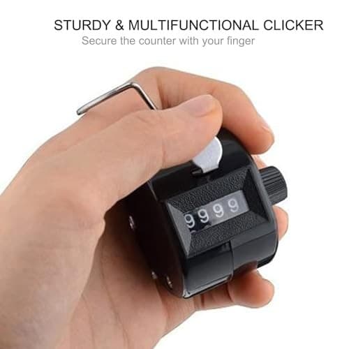 Clicker Counter Handheld Tally Counter 4-Digit Number Counter, 2 Black Green 3