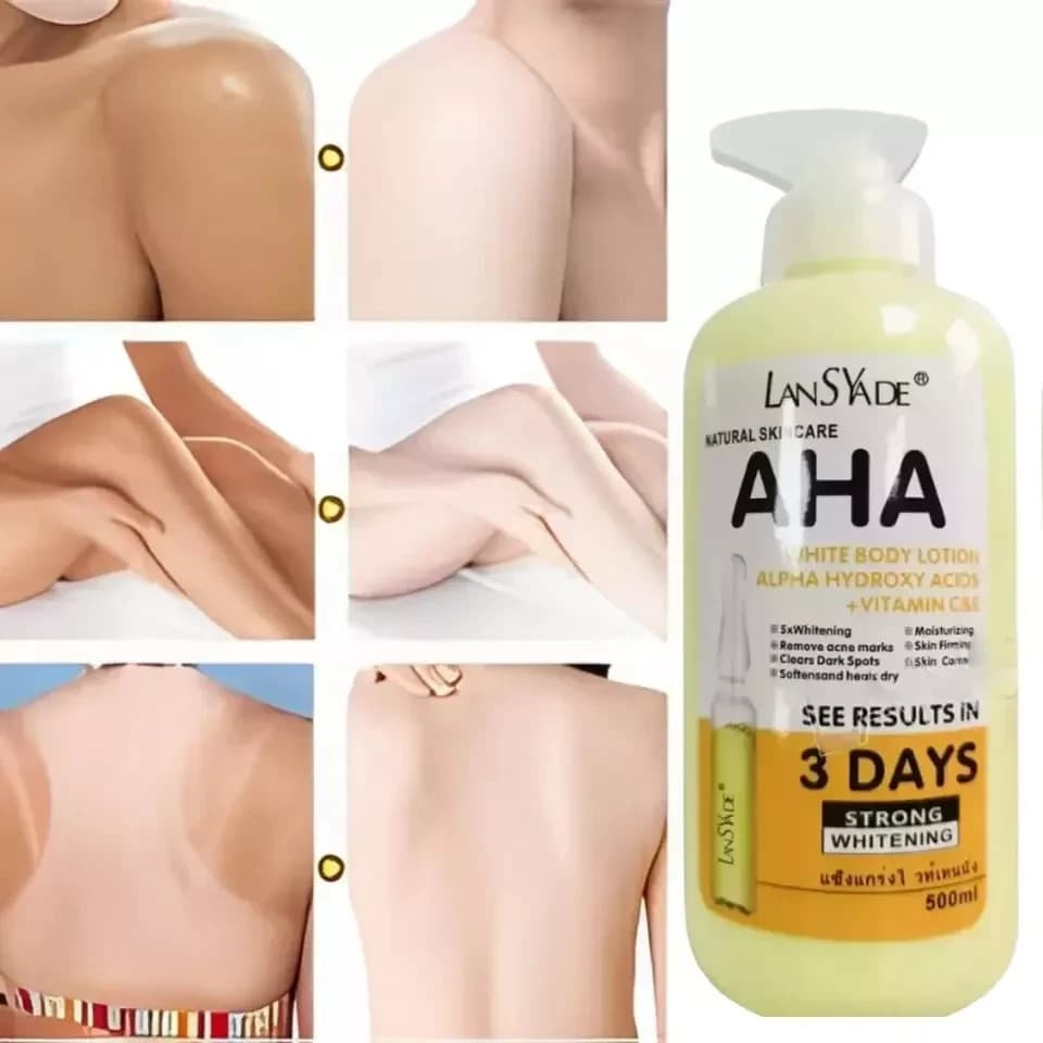 AHA Strong Brightening Body Cream Hydroxy Acid Vitamin C Whitening 500ml  3 pack 6