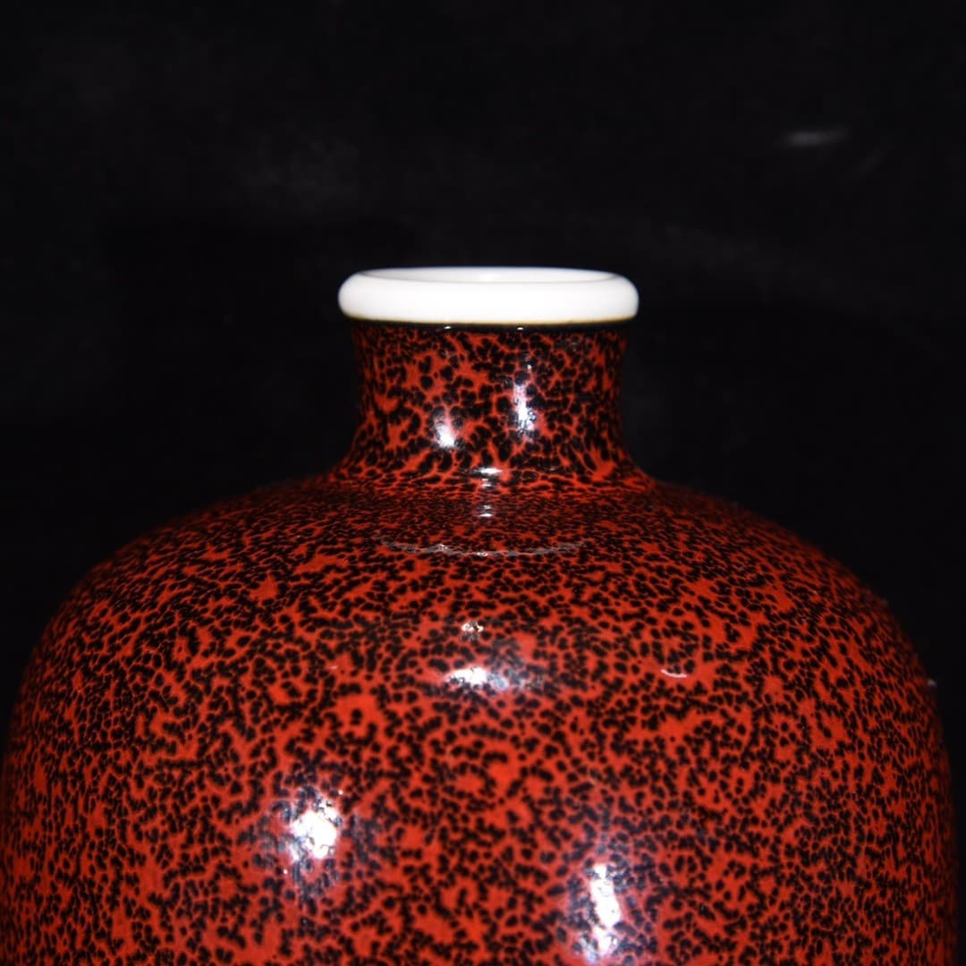 Fine Collectable Art Hand Painting Red Glaze Porcelain Vase 4