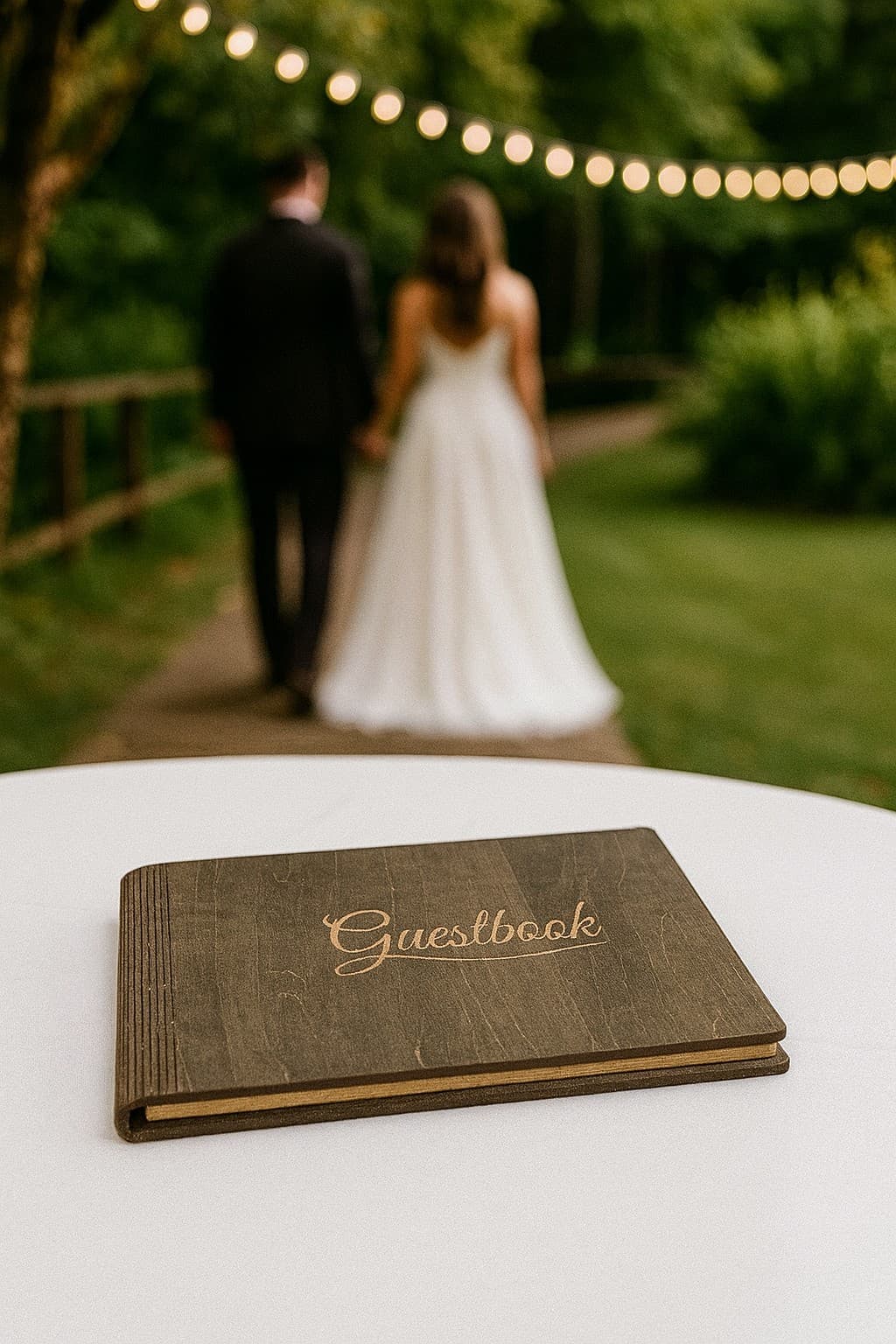 Rustic Wooden Guestbook Love Wedding Anniversary Party Sign-In Book New