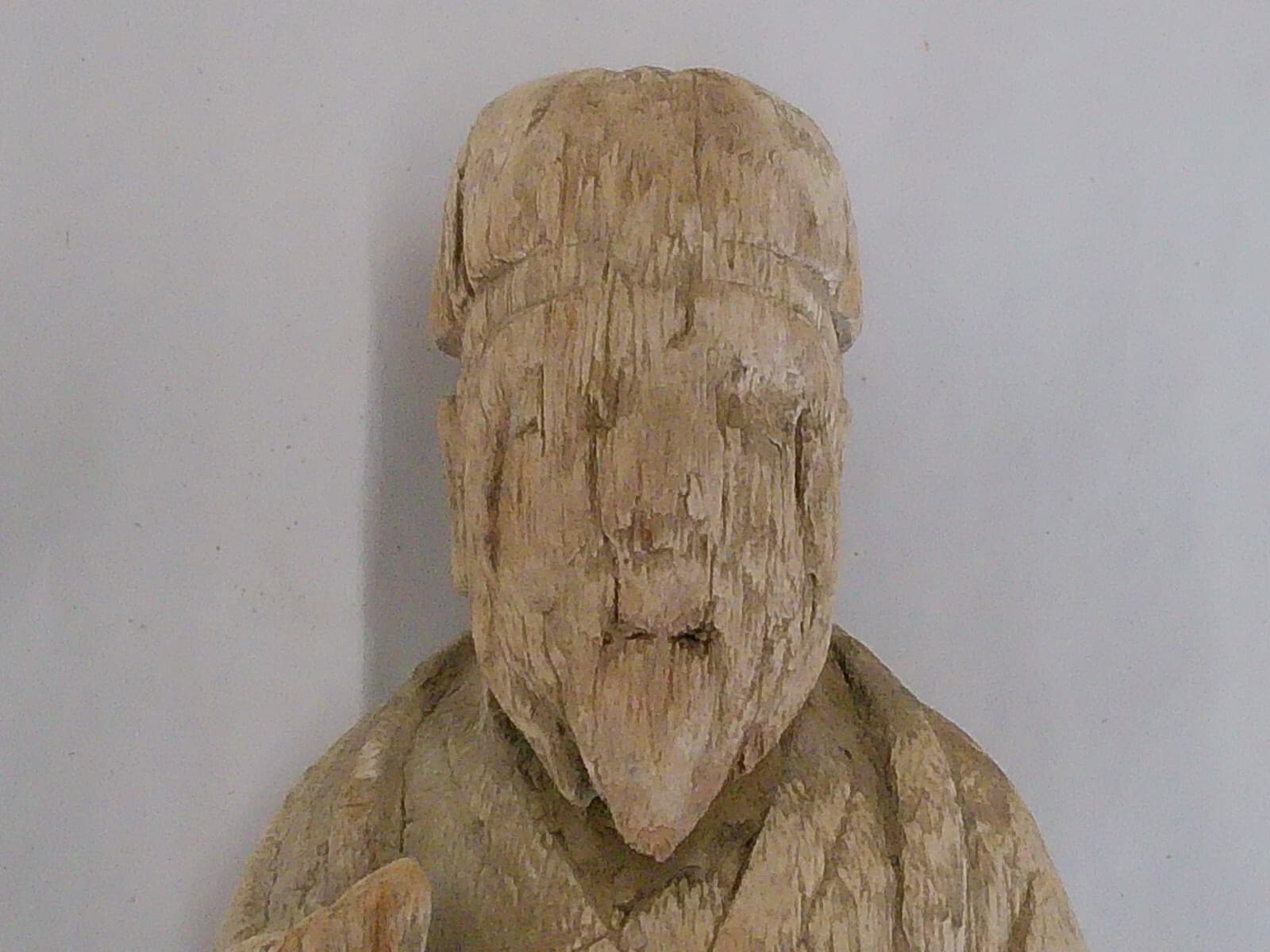 164 Antique Asian Carved 9" Balsa Wood Deity Ancestor Buddha Vintage 3