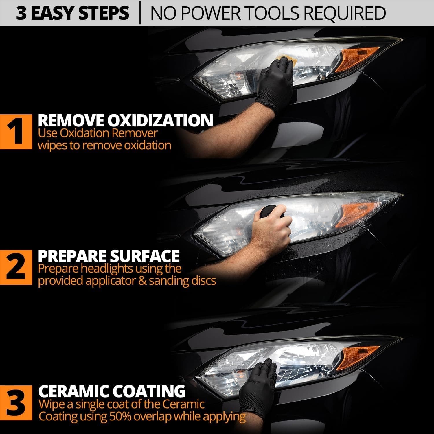CERAKOTE® Ceramic Headlight Restoration Kit - Maximum Strength Oxidation Remover 4