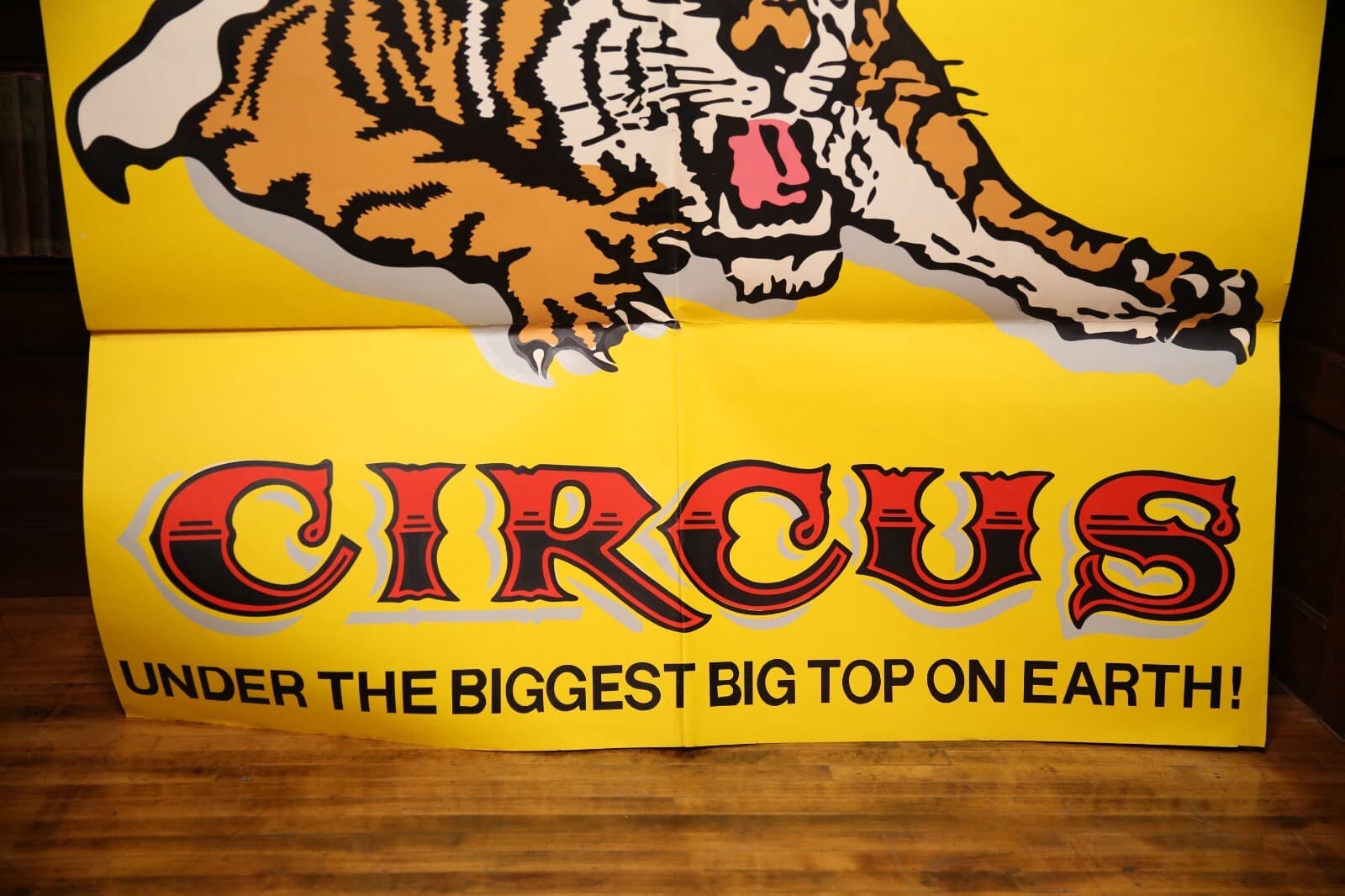 Vintage Carson Barnes Circus Poster Sign Banner Tiger Amusement Park Carnival 2