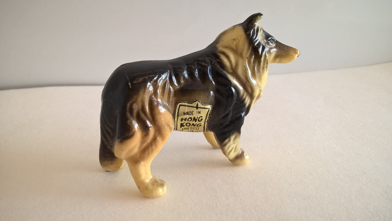 Enesco Imports Inc 2" Collie Dog Figurine Made In Hong Kong Caramel Cream Colors 5
