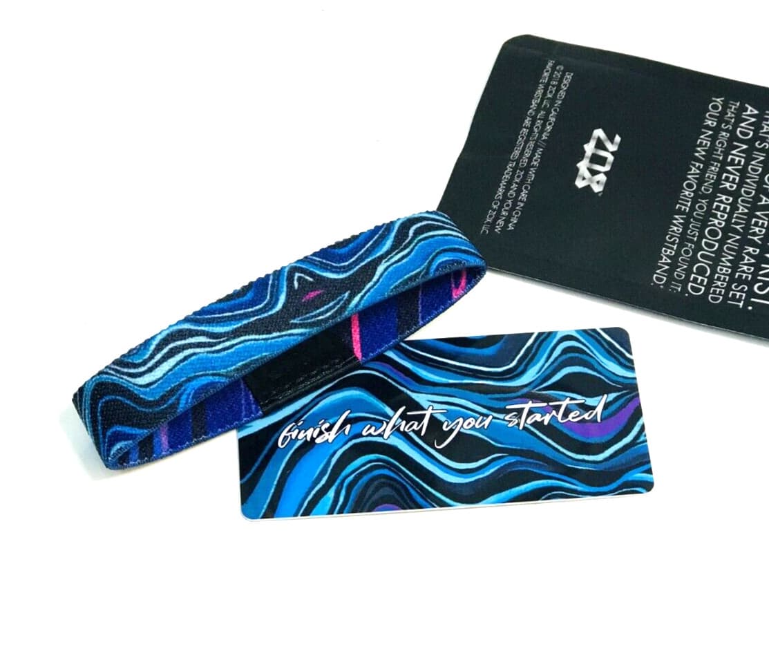ZOX **FINISH WHAT YOU STARTED** Med Mystery Single New IN PKG Wristband w/Card