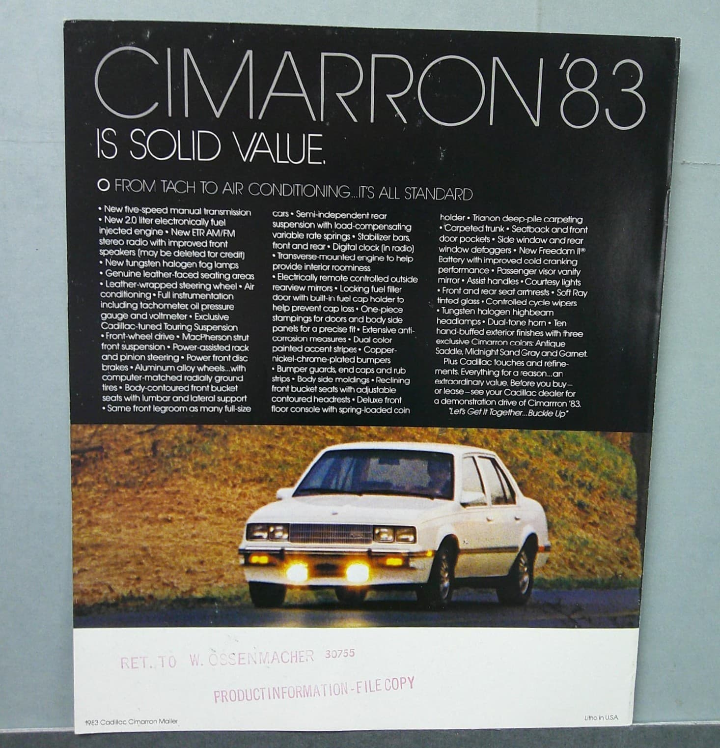 1983 Cadillac Cimarron Sales Catalog 4