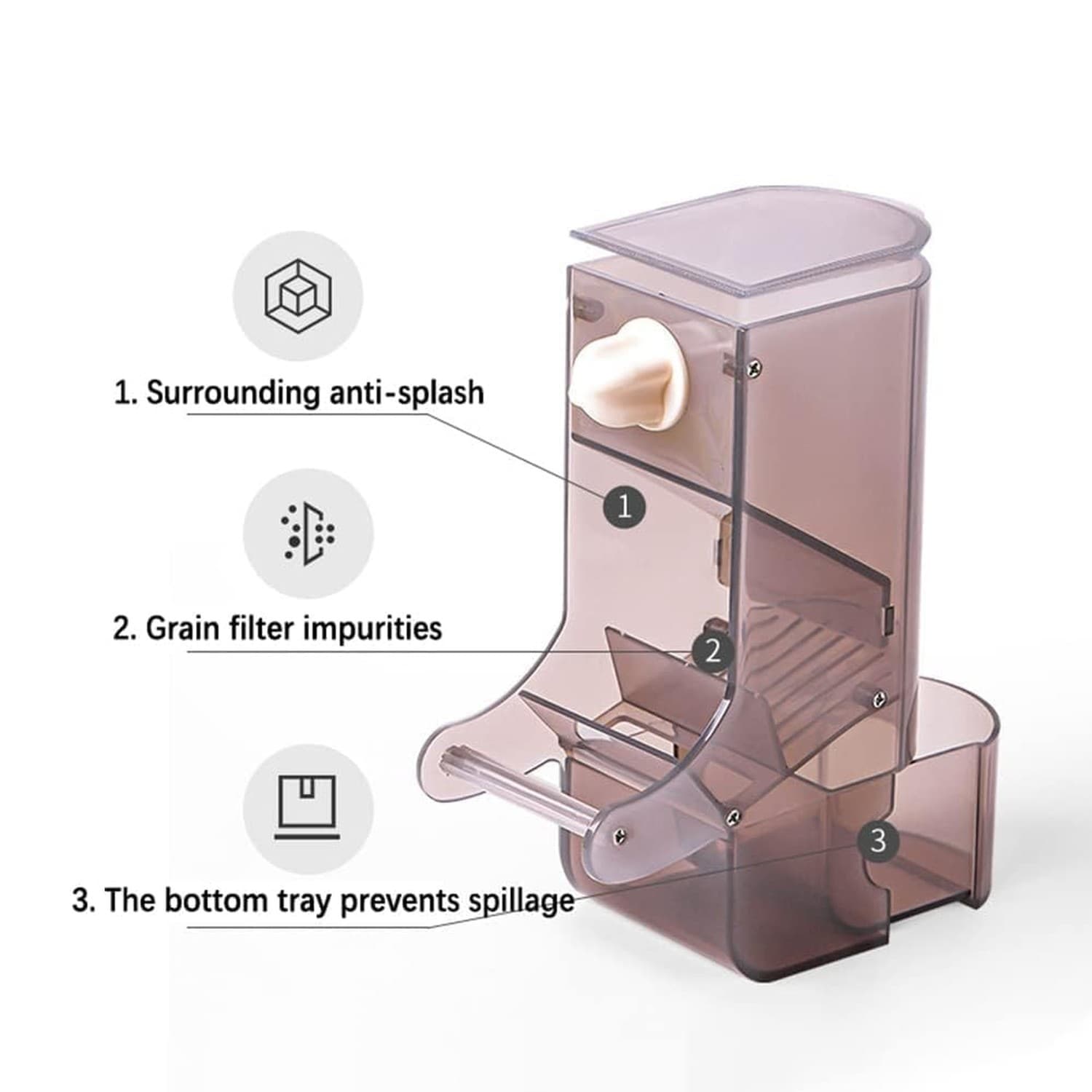 Automatic Bird Feeder No-Mess Bird Feeder Parrot Feeder Cage Accessories for ... 2