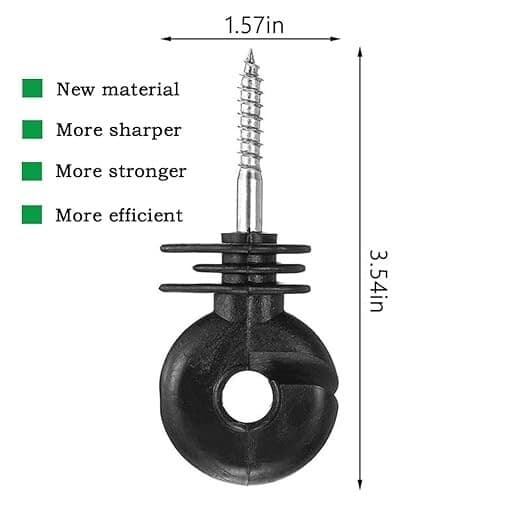 100 aisladores negros mejorados para cercas eléctricas, 1 herramienta de enchufe 2
