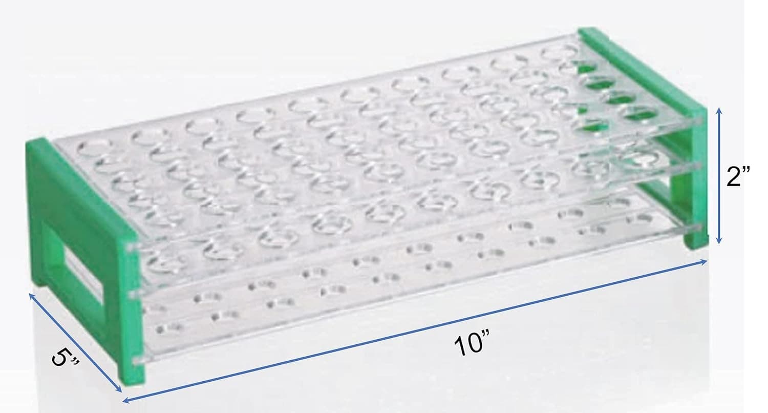 Labnique Plastic Test Tube Rack for 13mm and 16mm Tubes, 50 Wells 3