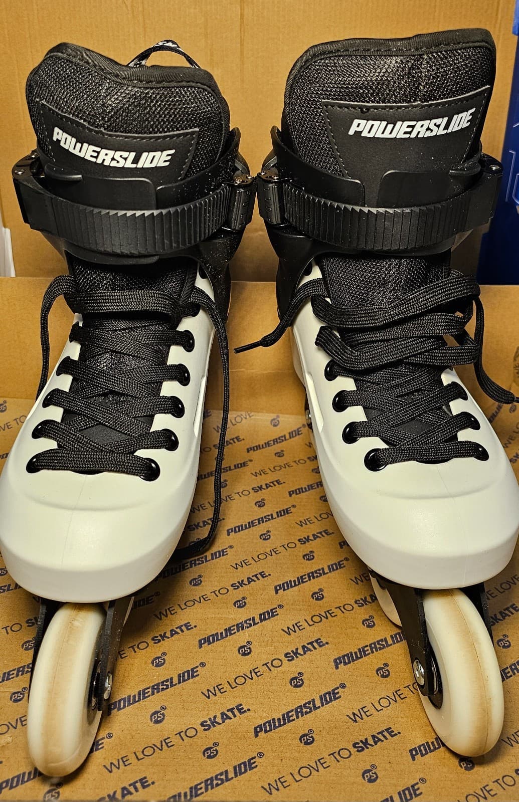 Powerslide Zoom 80 Loco Inline Skates Black & White Sz US Men 5.5-6 Women 6.5-7 6