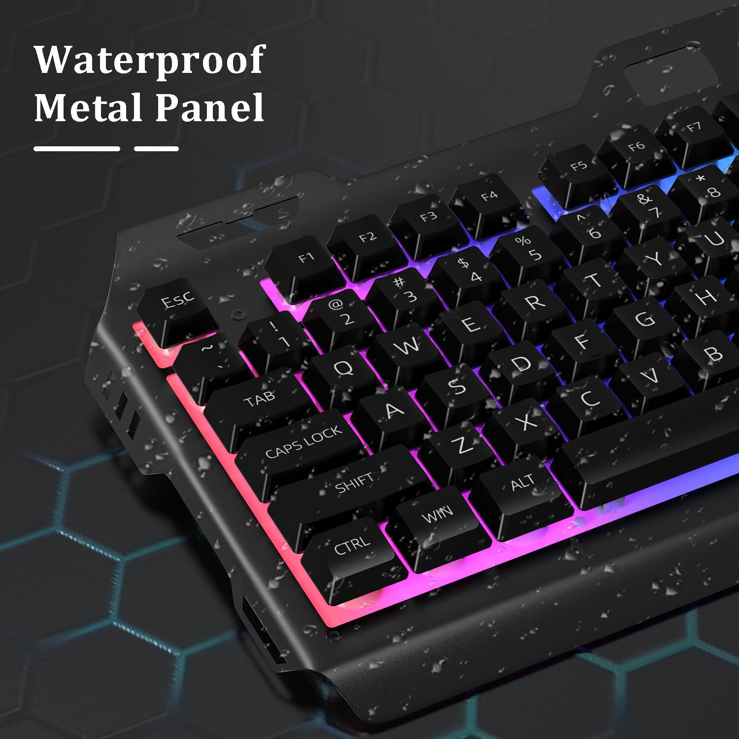 Computer Desktop Gaming Keyboard and Mouse Mechanical Feel Led Light Backlit PC 6