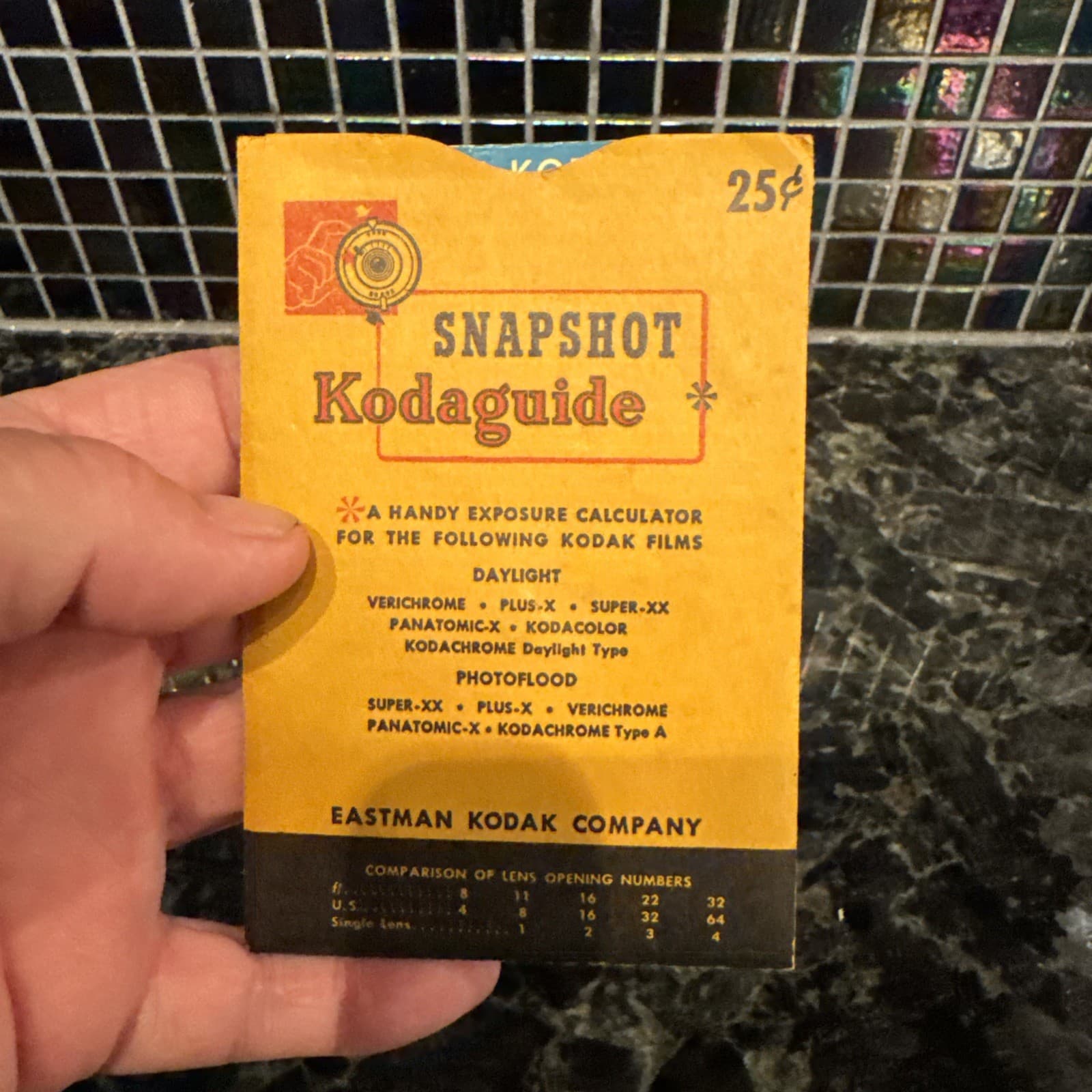 Vintage 1930s-40s KODAK SNAPSHOT Kodaguide Exposure Calculator 25 Cents 2